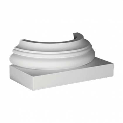Column base ½ - 29.2 x 12 x 14.8cm - gallery base white