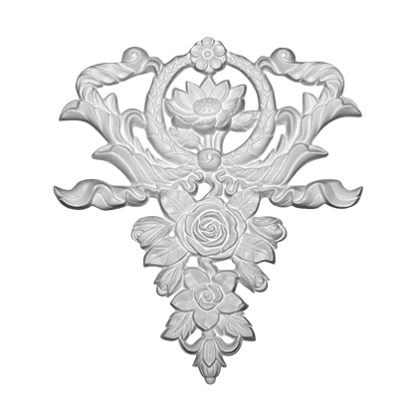 Stucco ornament - 27,1 x 29,7 x 2,1cm - art nouveau ornament