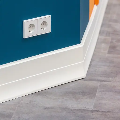 White floor moldings made of sturdy plastic buy online